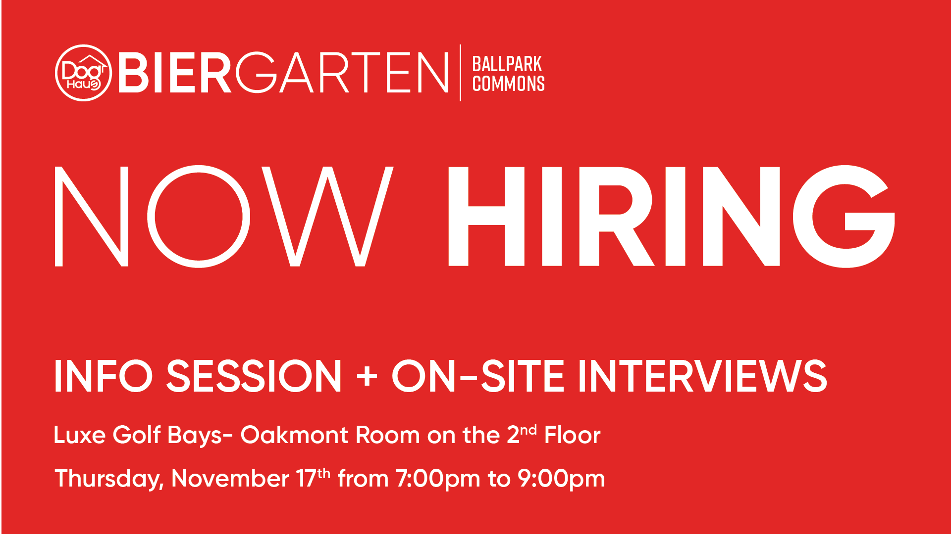 Dog Haus at Ballpark Commons Information Session and OnSite